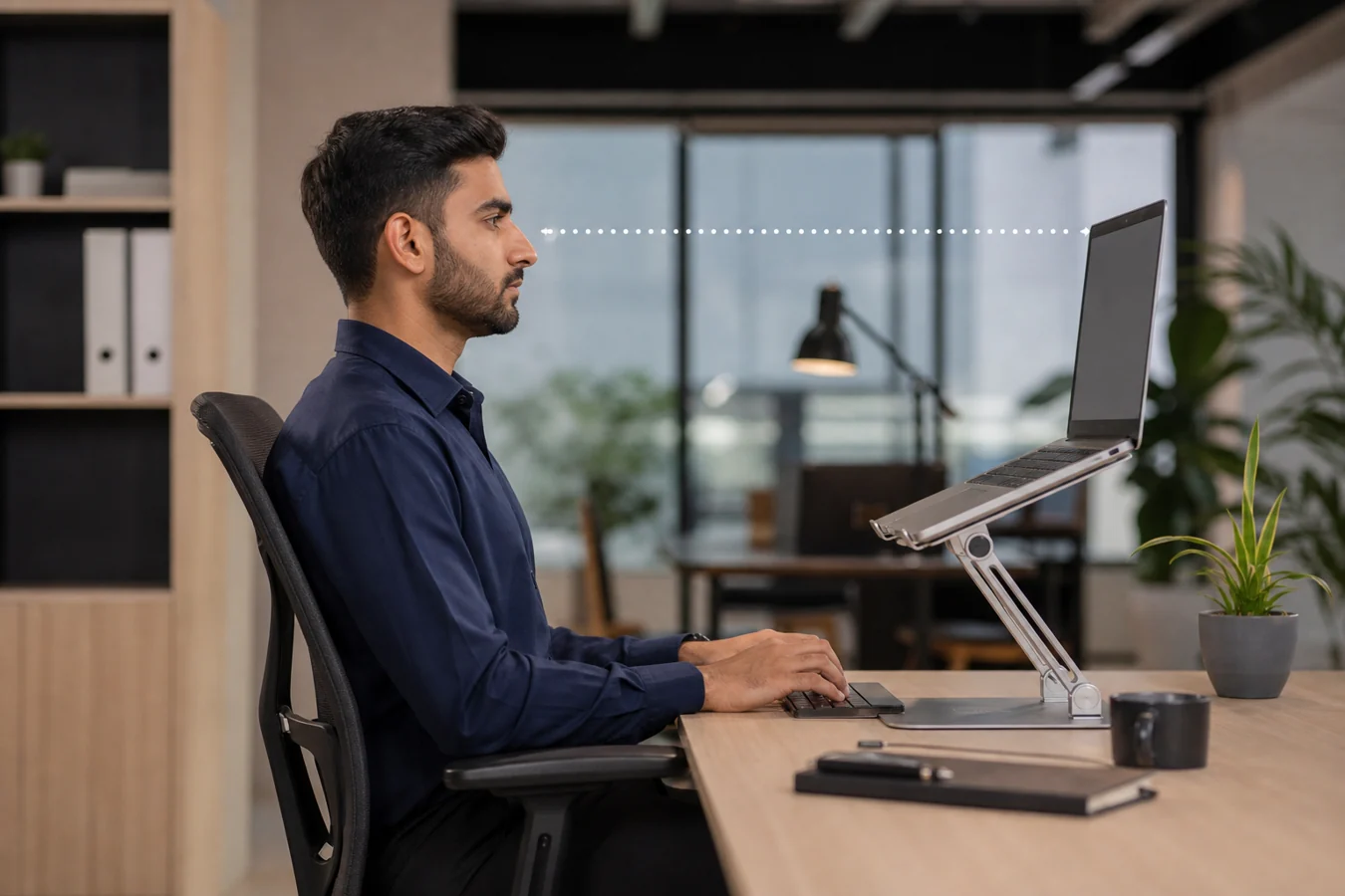 Height and Eye Line for Laptop Stand Posture